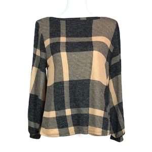 Women’s Perfect Peach Long Sleeve‎ Checkered Blouse
